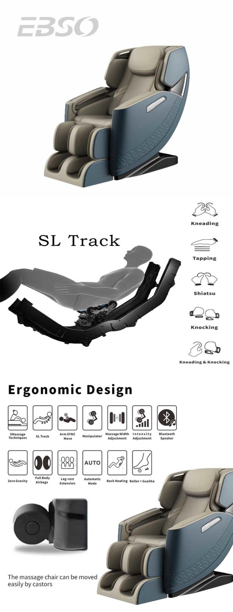 4D Zero Gravity Massage Chair SL Track