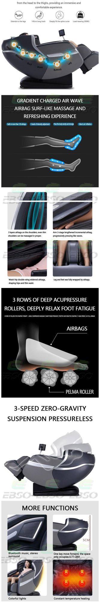 Luxury Zero Gravity 4D Massage Chair for Body with Heat Luxury Bluetooth