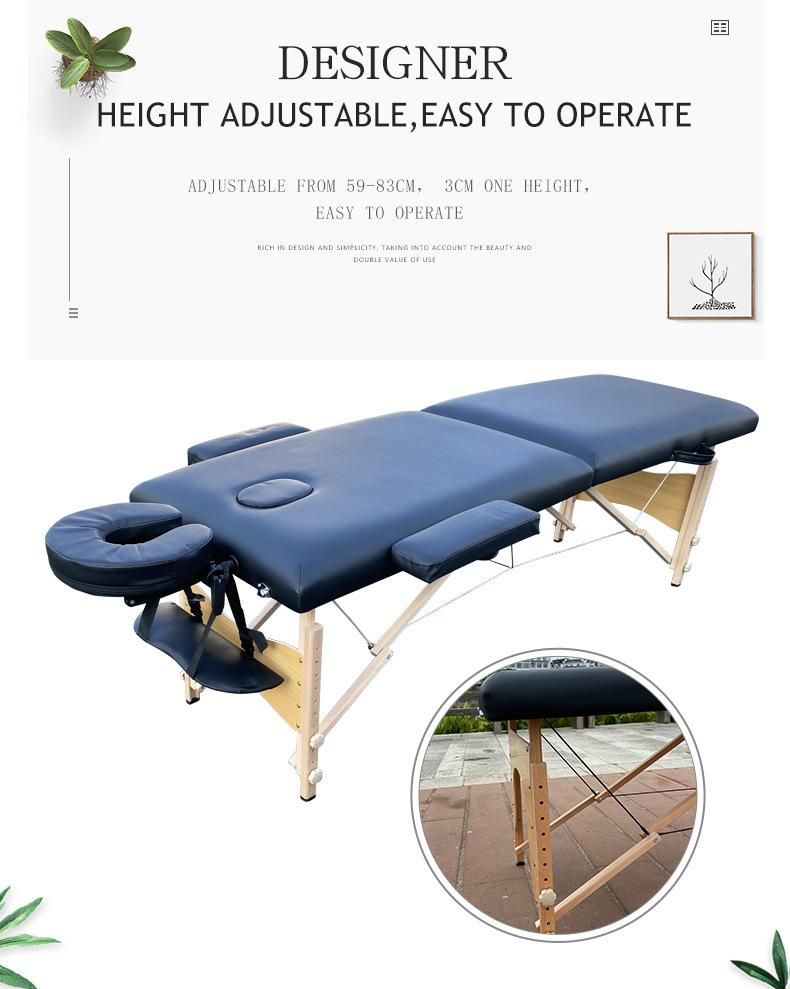 Beauty Wooden Folding Massage Table Facial Bed Massage Bed Portable