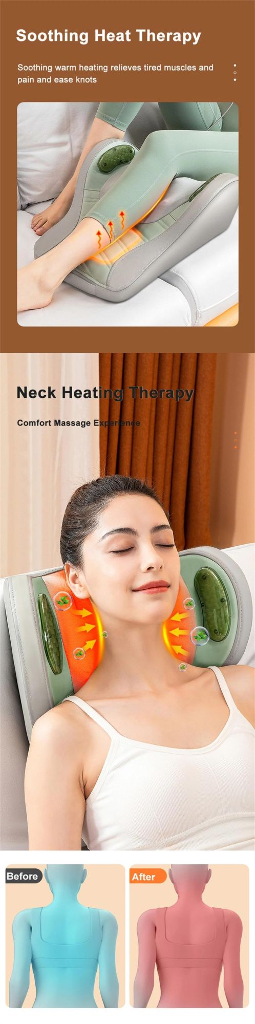 Fangao High Quality Body Relax Electronic Massage Cushion for Home