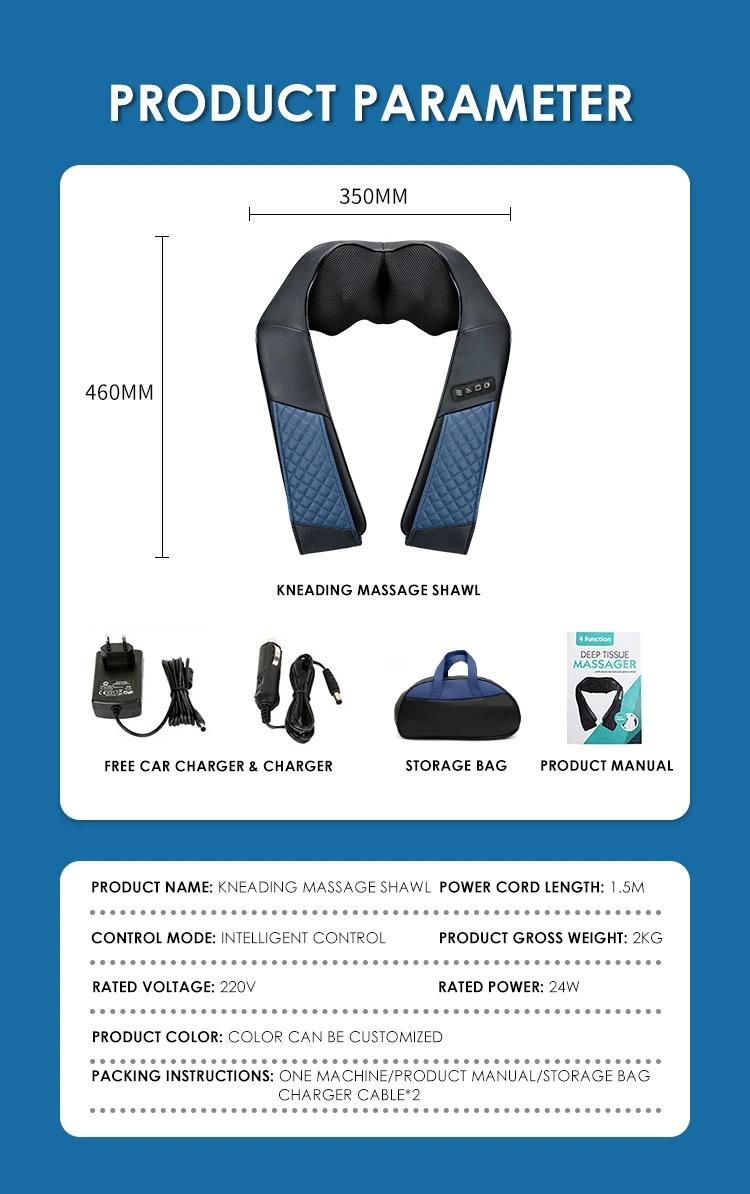 2022 Amazon Top Selling Full Body Kneading Back Pain Shiatsu Belt Shoulder Neck Electric Massager