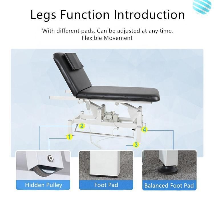 Hochey Medical 2021 Facial Message Two Motors Hospital Cheaper Price Salon Beauty Bed with Stools in Modren Style