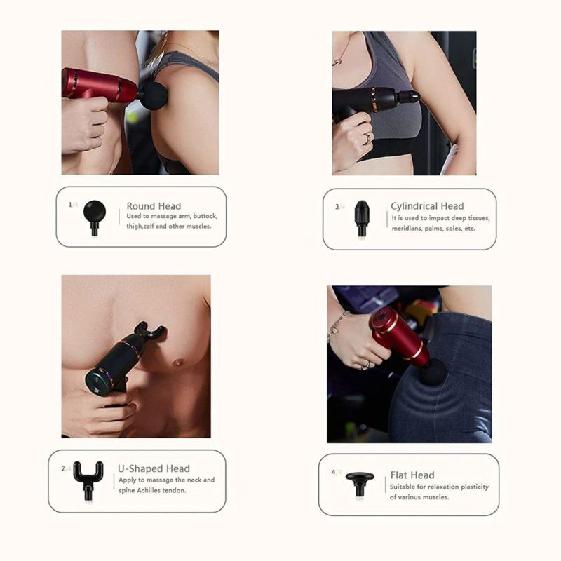 Professional 12mm Depth Massage Body Muscle Massager Gun with 2500 Ma 5 Hours Battery Life