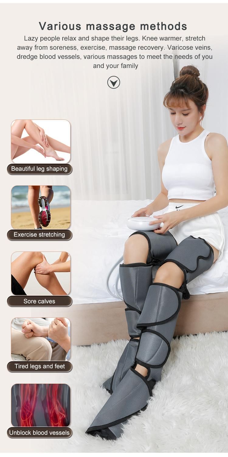 Hot Sale Air Compression Circulation Relaxation Foot and Leg Massage Machine Leg Massager with Heating