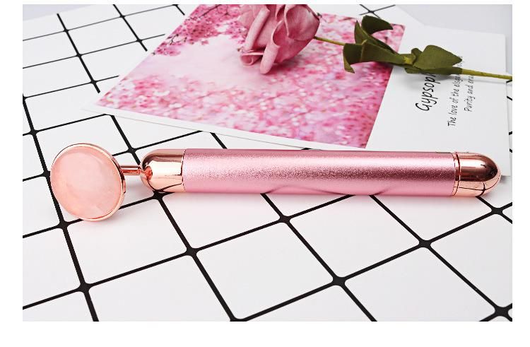 Round Head Electric Massager Rose Quartz Roller Jade Roller for Face