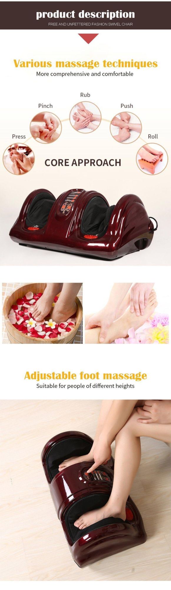 Electric Blood Circulation Vibrating Heating Foot Massager Machine