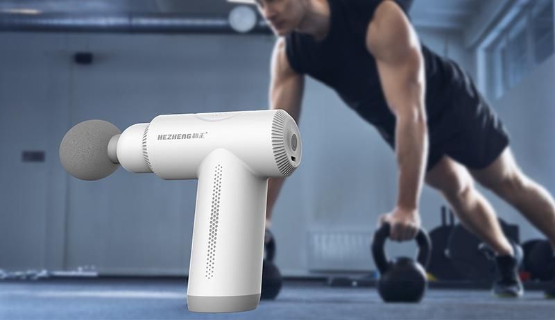 Hezheng Cordless Portable Deep Tissue Muscle Massage Gun Equipment Body Sport Percussion Massager Handheld Gym Body Massage Equipment