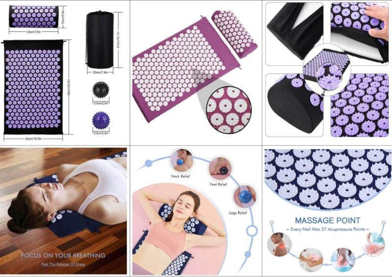 Acupressure Mat - Massage Pillow Pad - Full Body Massager Cushion for Back, Legs, Neck, Sciatica, Trigger Point Therapy, Stress & Pain Relief