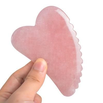 Coeur Rose Jade Body Logo Stone Box Gua Sha Comb Pink Packaging Private Label Box Buy Heart Teeth Natural Polished Gua Sha