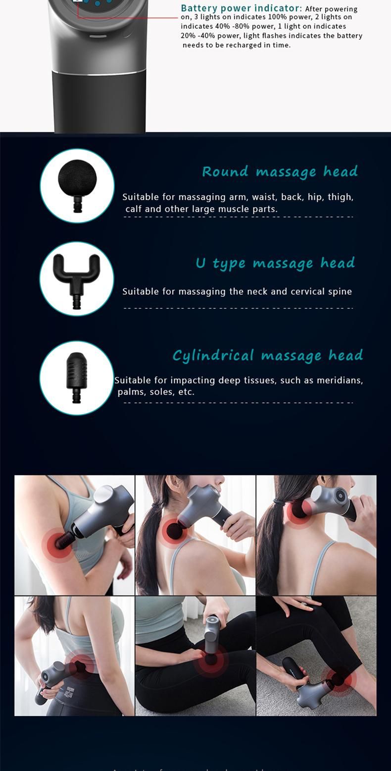 Deep Percussion Power Vibration Muscle Relax Sports Massager Gun with Lithium Battery Vibration Massager