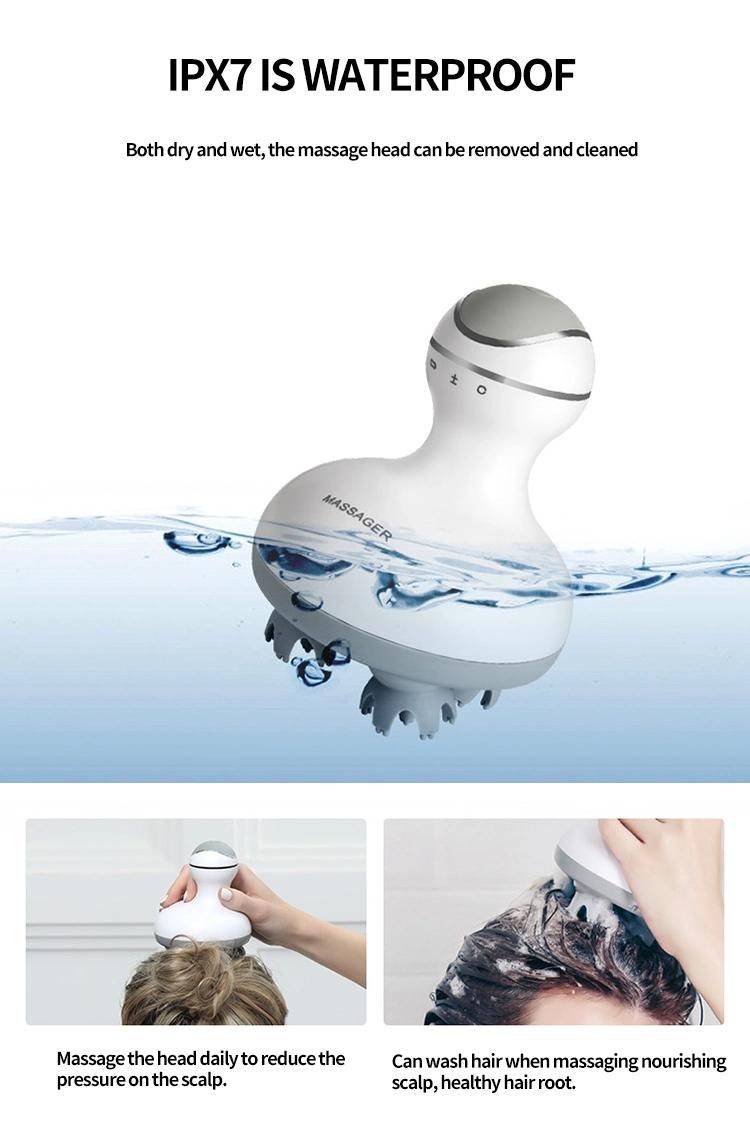 Electric Vibrating Octopus Head Scalp Massager Machine Waterproof Electric Scalp Massager