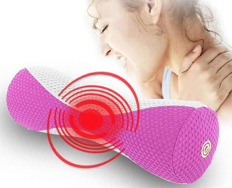 Fresh-Looking Streamline Electric Battery Operated Vibrating Body Massager One-of-a-Kind Memory Foam Neck Back Massage Pillow