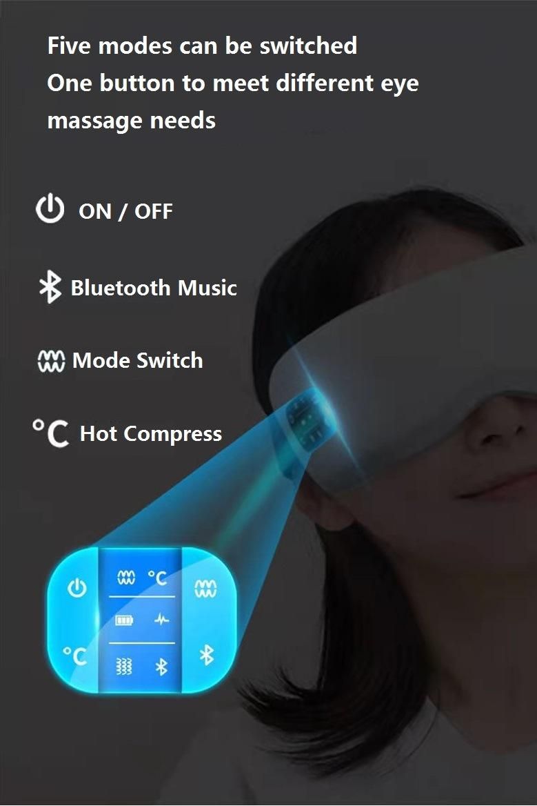 Improve Sleep Heat Compression Air Pressure Wireless Music Rechargeable Electric Smart Eye Massager