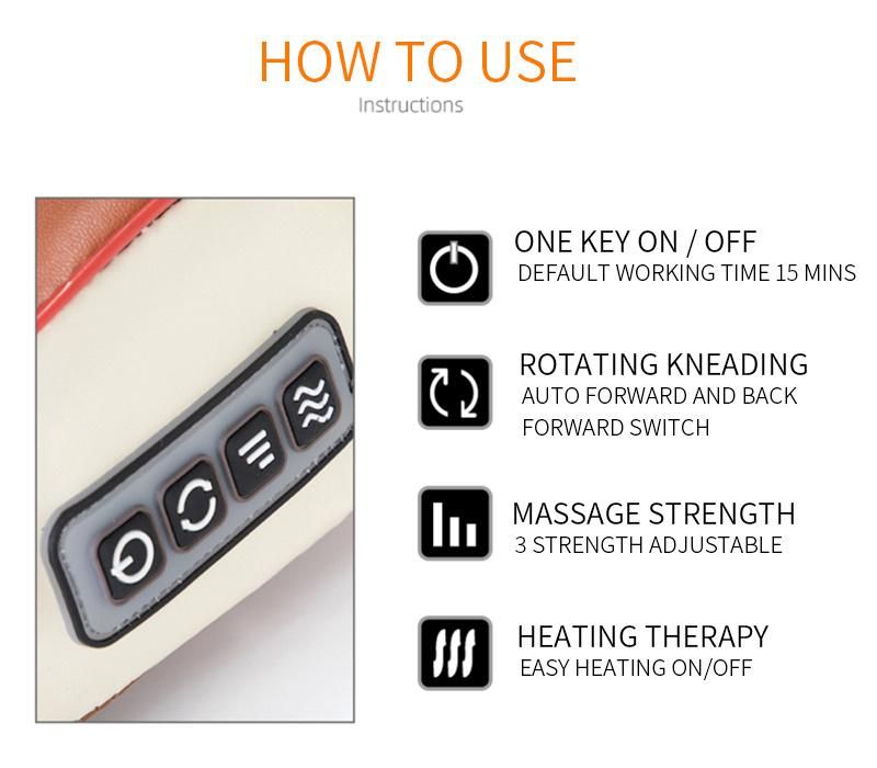 Best Shiatsu Kneading Heating Neck Massager Pillow for Home and Car