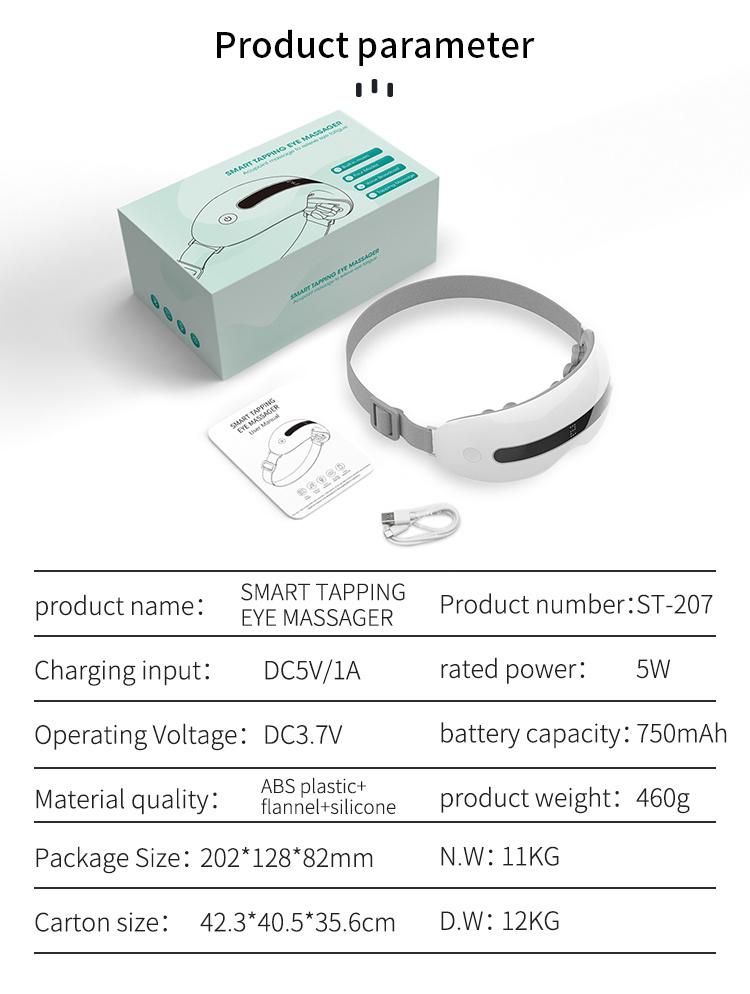 Eye Massager Heat Massage Rechargeable Battery Dual Purpose with Bluetooth