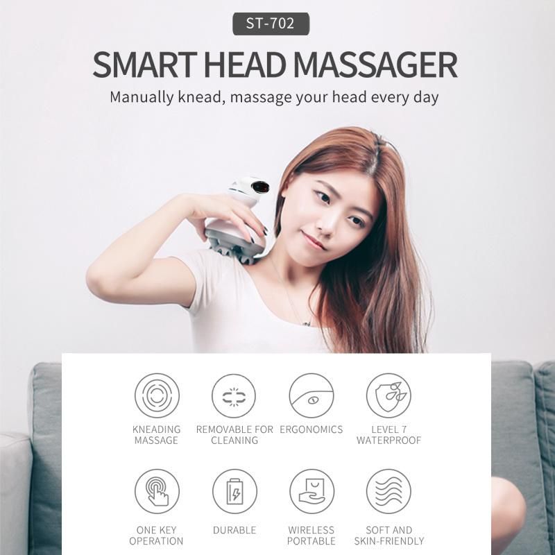 Stress Release Head Massager Electric Head Scalp Vibrating Massager Hair Washing with Waterproof Massager Tools