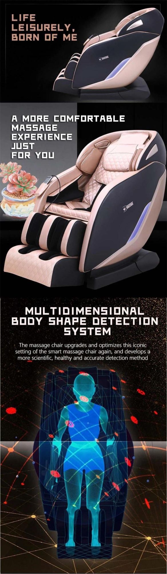 2021 Hot Sale Capsule Full Body Massager Home Office Use Automatic Shiatsu Kneading Electric Massage Chair