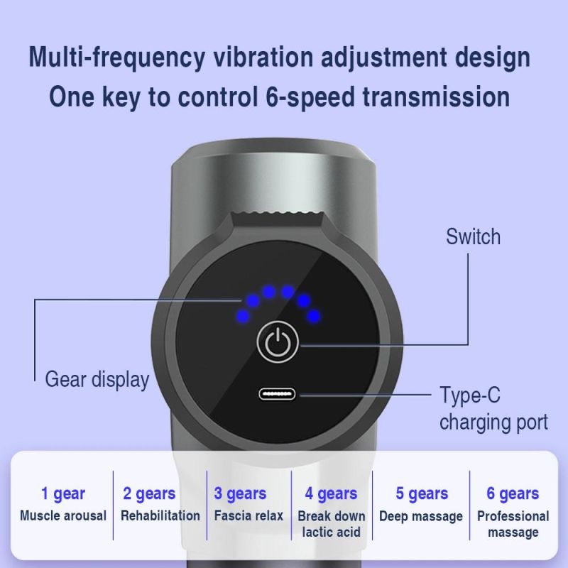 Professional Mini High Frequency Rotating Cordless Body Vibration Massage Gun Fitness Sports Deep Muscle Gun Massager