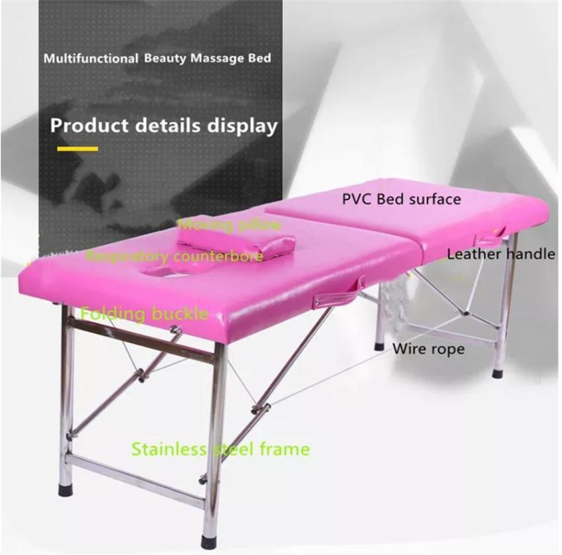 Adjustable and Foldable Massage Bed for Body Beauty Treatments