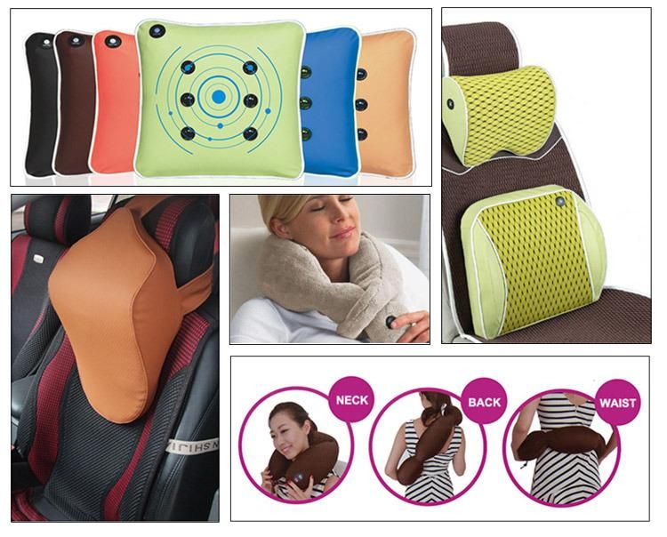 U Shape Electric Battery Operated Easy Storage Massage Pillow Reading Lights Memory Foam Neck Massager for Home and Travel