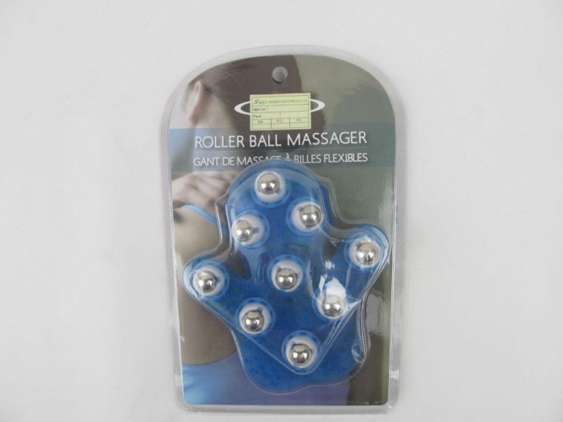 9 Steel Ball Palm Shaped Massage Glove Body Massager with 9 360-Degree-Roller Metal Roller Ball Beauty Body Care