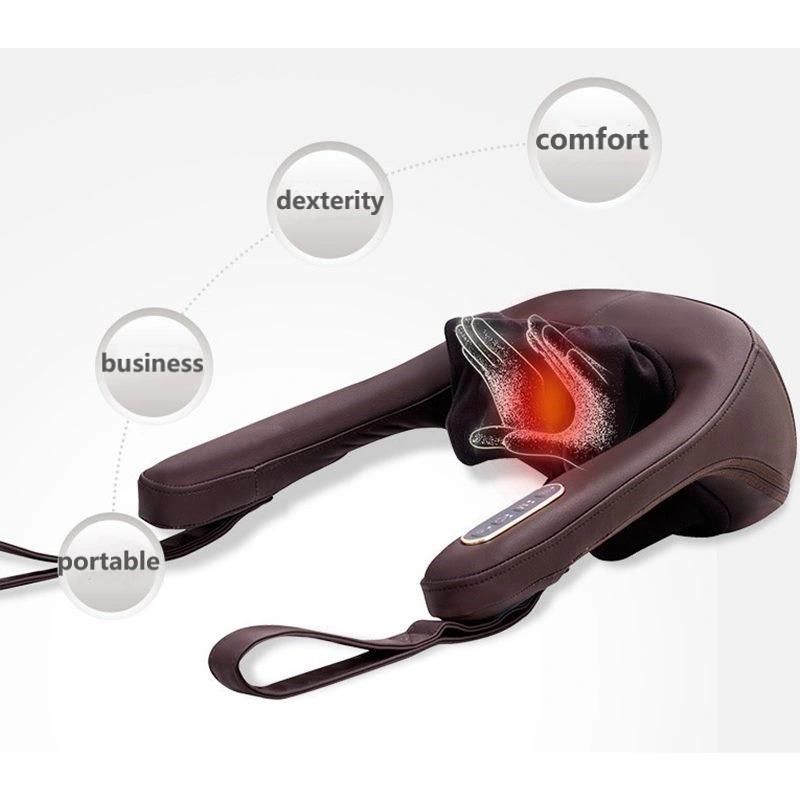 Heated Electric Shiatsu Roller Back Massage Machine Neck Shoulder 3D Kneading Full Body Massager for Home and Office