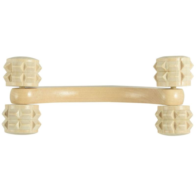 4 Wheel Body Cellulite Massager Hand Roller Wooden Body Massager