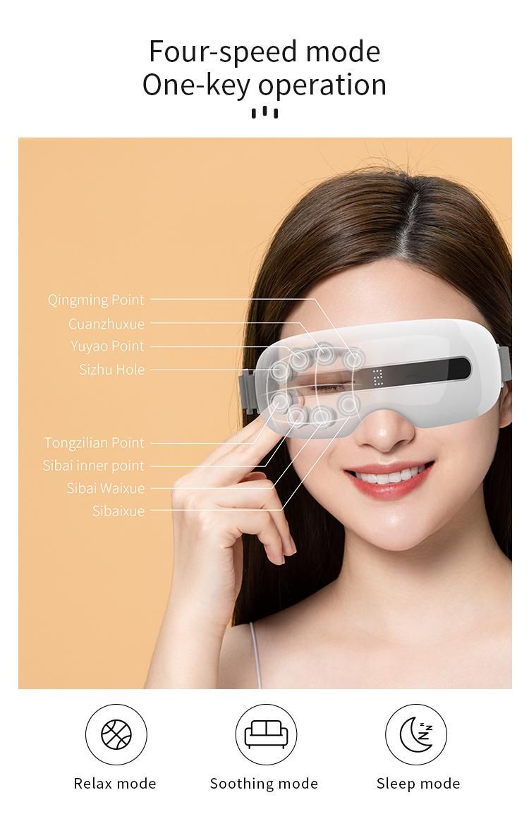 Eye Care Electric Eye Massager with Heat Wireless Vibration Eyes Music Massager Visualization