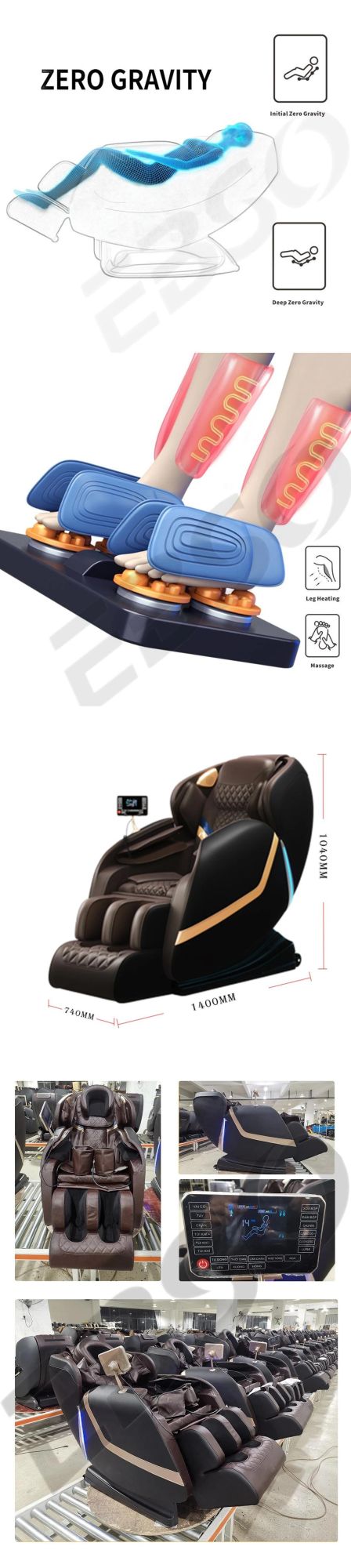 Hot Sale 8d Massage Chair Zero Gravity PU Leather Chair