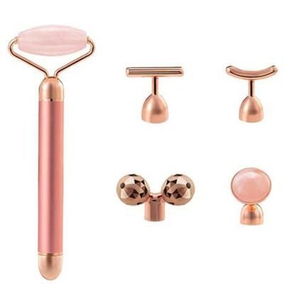 Dropshipping Natural Ice Cooling Rose Quartz Face Massage Roller Jade Quartz Face Rollers