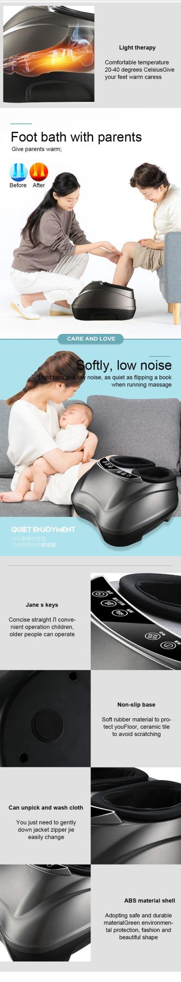 Comfortable Infrared Blood Circulation Scraping Foot Massager with Heat