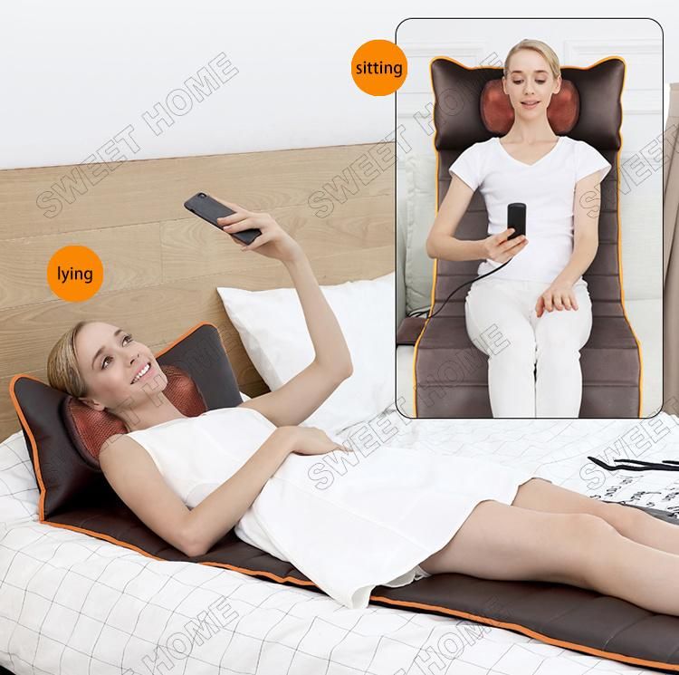 New Design 2020 Electric Vibrating Neck Lumbar Leg Massage Cushion Heated Full Body Massage Mattress