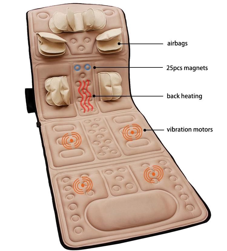 Airbag Vibration and Heating Massage Mattress with Magnets