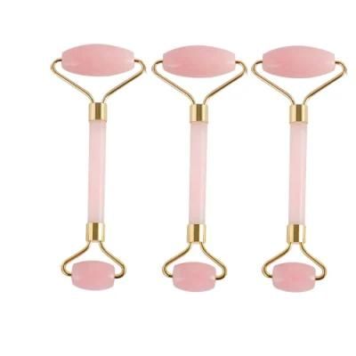 Face Massage Tool Set Rose Quartz Jade Roller and Gua Sha