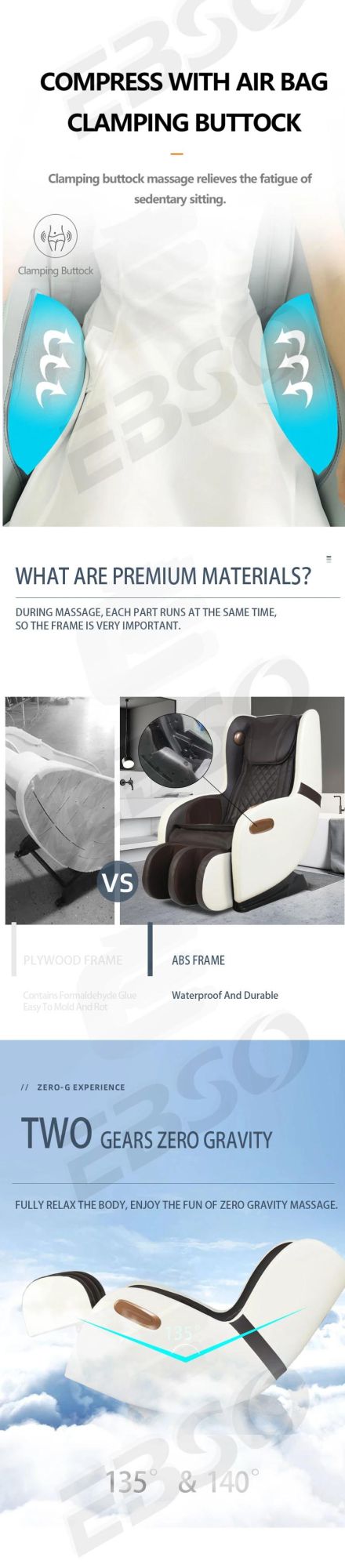 Massage Chair Full Body Modern Design with USB Charging