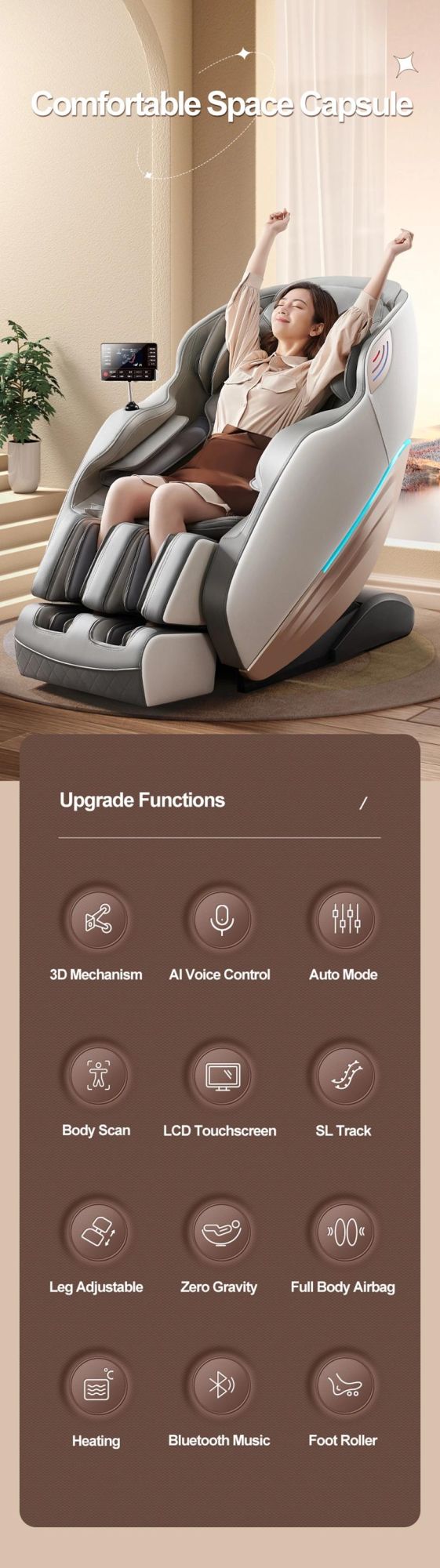 2022 Airbag Massage Bluetooth Speaker Foot Roller