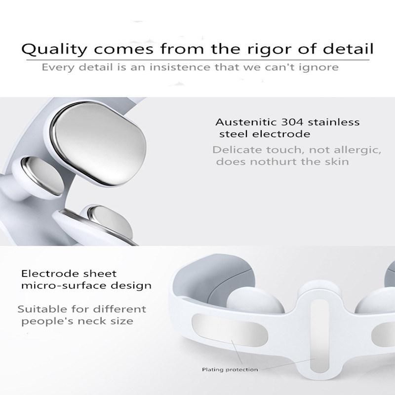 Rechargeable Magnetic EMS Neck Massager with Remote Control and 4 Heads