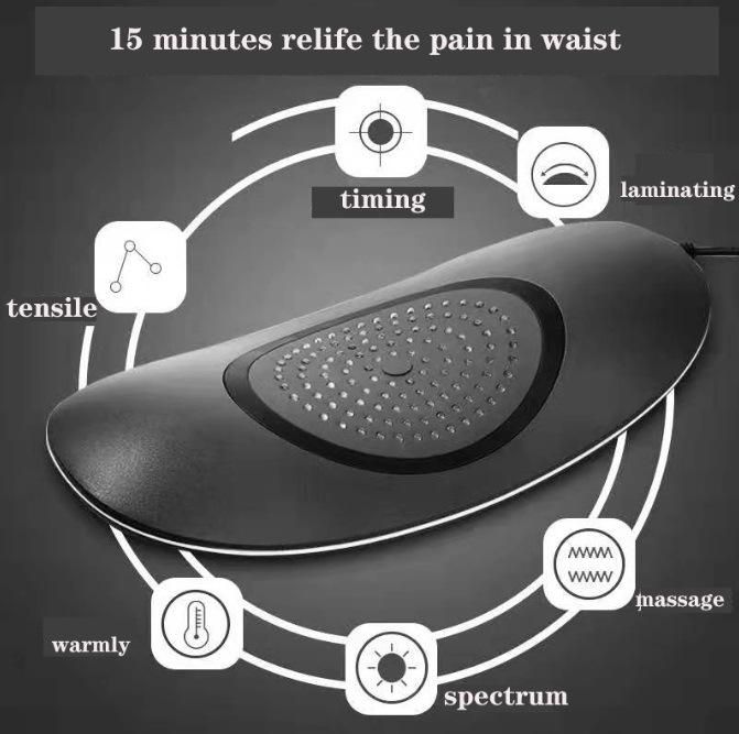 Heating and Massage Inflatable Waist Pillow Buckwheat Lumbar Back Support Cushion