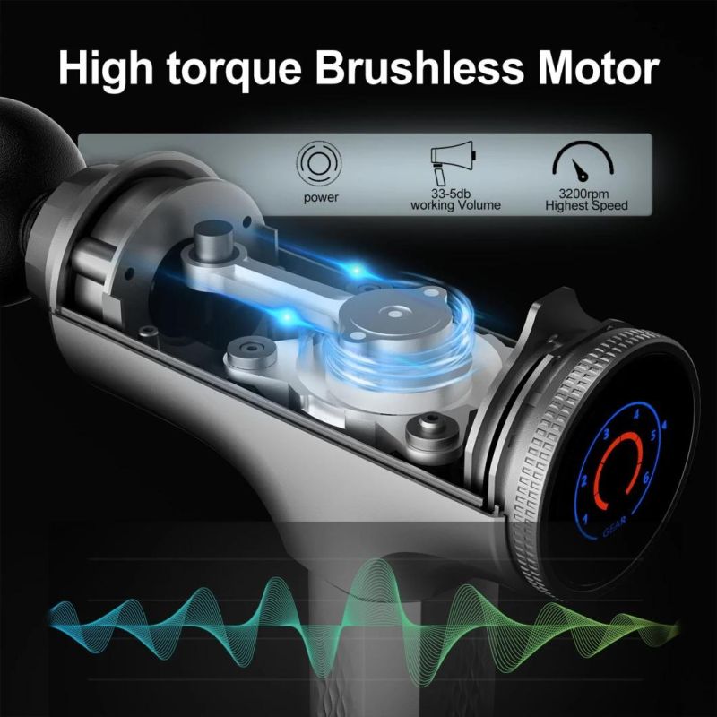 6 Speed Adjustment Cordless Electric Handheld Full Body Muscle Massager