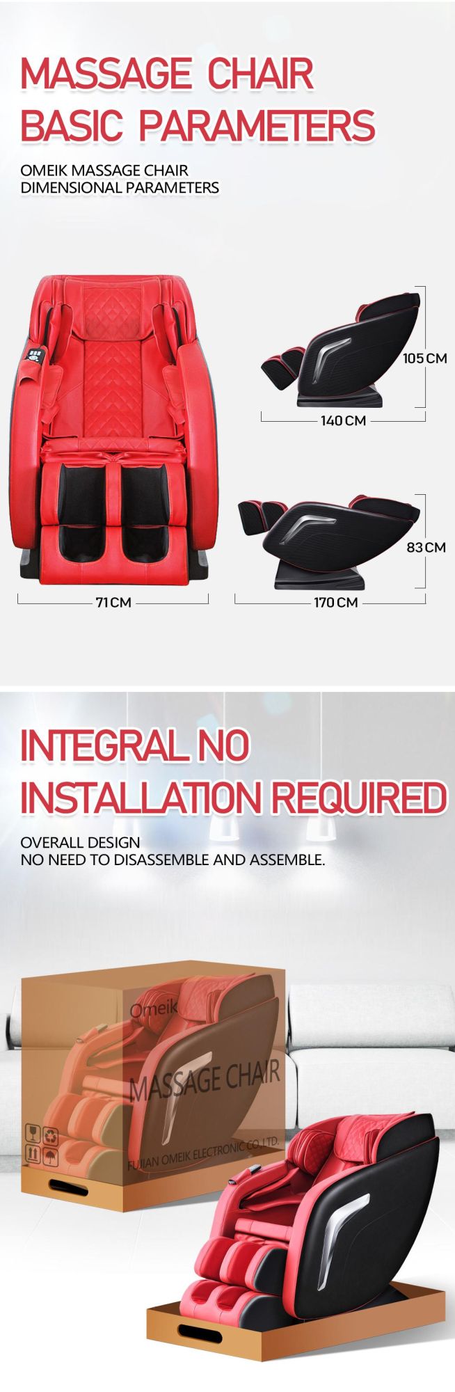 Wholesale Cheap Price Luxury SL Track Bluetooth Music 3D Gravity Relax Massage Chair for Office