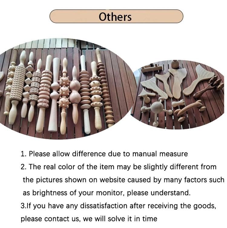 Hot Sale Wood Therapy Massage Tools Set Handheld Wooden Massage Roller Guasha Board Set