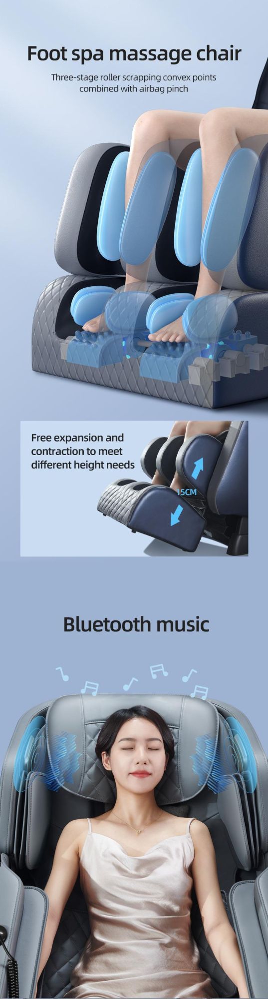 Sauron E300 Ai Smart Long Track SL Neck Back Body Massager PU Leather Massage Chair with 0 Gravity Recliner