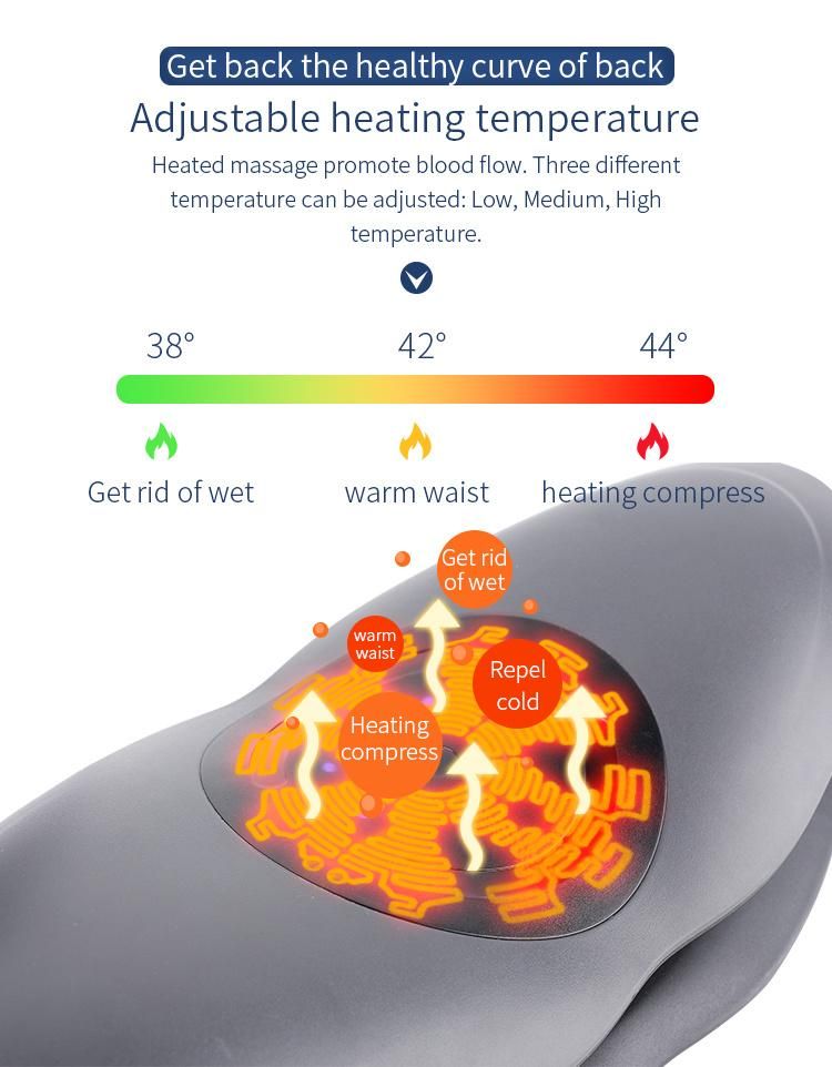 Electric Lumbar Traction Device Massager with Heat Function & Adjustable Intensity, Electric Inflatable Back Stretcher Device