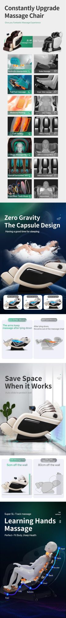 Best Seller 3D Muti-Function Economic Shiatsu Whole Body Massager Chair