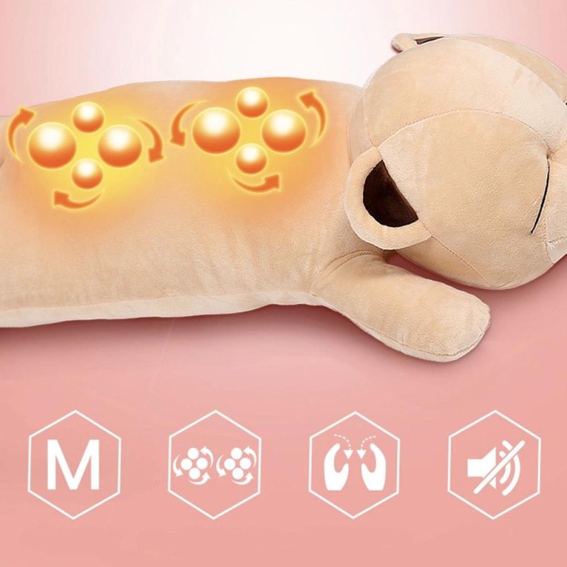 Lithiumbattery Cute Animal Electric Shiatsu Neck Massage Pillow with Heat Body Car and Home Pillow Massager