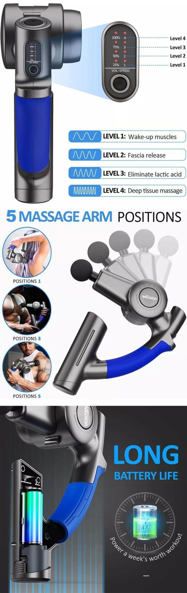 Portable Muscle Massage Gun 4 Speeds