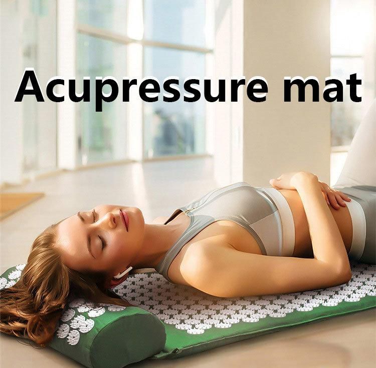 Drop Shipping Thicken Cotton Organic Body Foot Massage Acupuncture Shakti Mat Akupressurmatte Acupressure Mat and Pillow Set