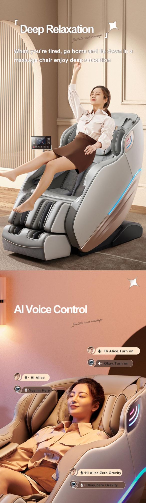 Yoga Stretching Massage Chair Intelligent Ai Voice Control