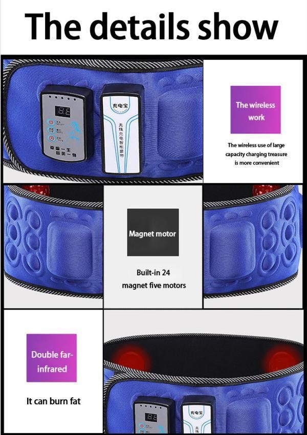 Rechargeable Vibration Fat Burning Massage Waist Trainer Trimmer Sauna Belt