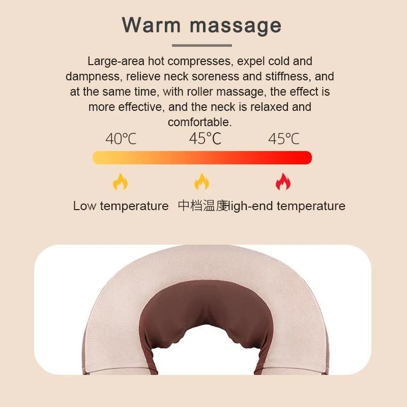 Airplane Sleeping Round-Shaped Air Bag Type Portable Neck Massager Shiatu Massage Travel Pillow